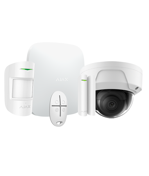 Alarme Ajax HUBKIT-W-DOM - Pack alarme IP / GPRS avec caméra dôme