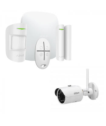 Alarme Ajax Starter Kit HUB Plus - Alarme sans fil avec caméra IP 4 Mégapixels