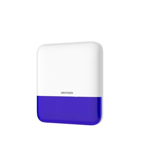 Hikvision DS-PS1-E-WE/Bleu - Sirène alarme extérieure radio flash bleu