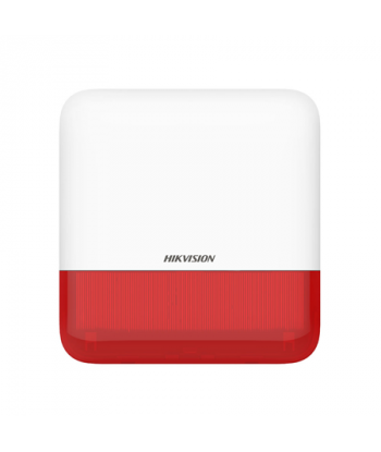 Hikvision DS-PS1-E-WE rouge - Sirène alarme extérieure radio flash rouge